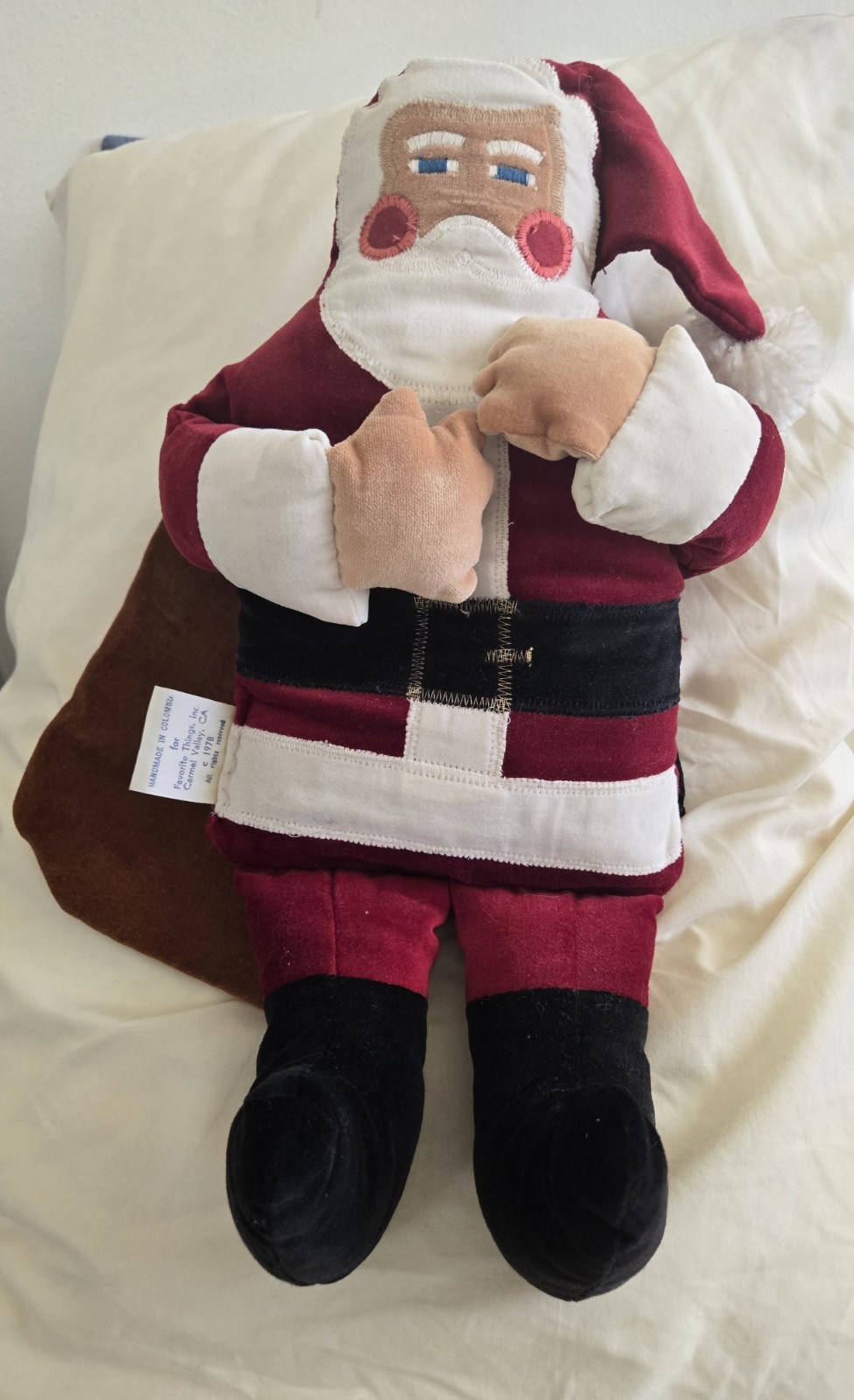 Vintage 1978 Santa 16" Plush velvet Favorite Things Inc. Columbia Vintage 1978 Santa 16" Plush velvet Favorite Things Inc. Columbia