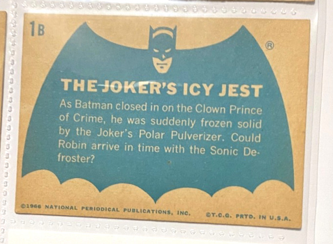 BATMAN: 1966 TOPPS (USA) BLUE BAT / COWL BACK CARDS = COMPLETE SET OF 44 CARDS BATMAN: 1966 TOPPS (USA) BLUE BAT / COWL BACK CARDS = COMPLETE SET OF 44 CARDS