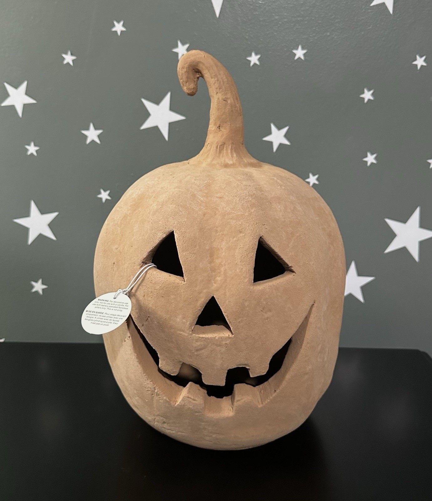 Pottery Barn Large Terracotta Jack O' Lantern Pumpkin 12.5” Luminary Decór NEW Pottery Barn Large Terracotta Jack O' Lantern Pumpkin 12.5” Luminary Decór NEW