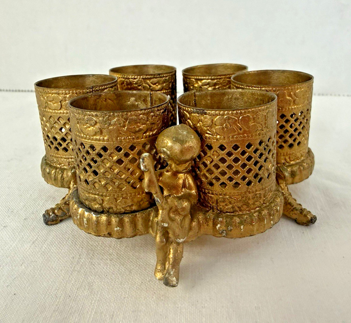 VTG Hollywood Regency Women's Makeup Vanity Lipstick Tube Corral Caddy VTG Hollywood Regency Women's Makeup Vanity Lipstick Tube Corral Caddy
