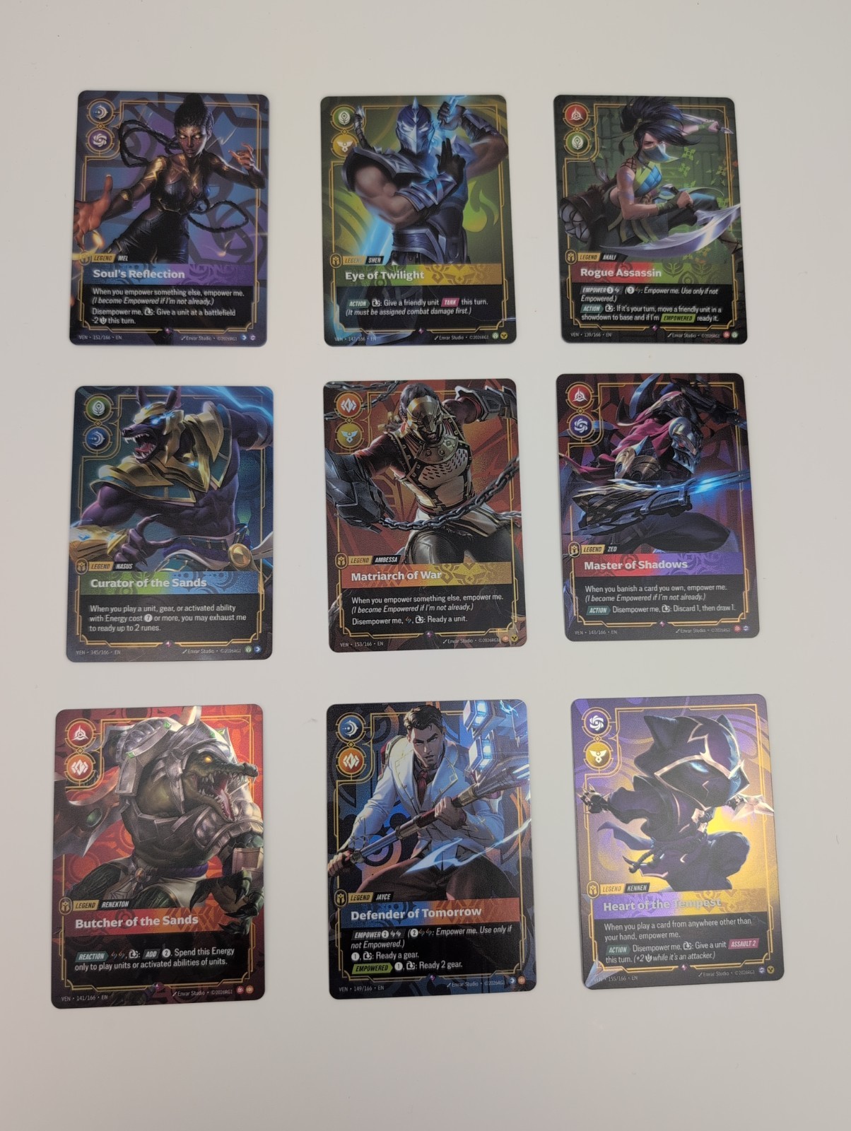 Riftbound Vendetta 9 Card Legend Foil Lot – Complete Set – All 9 Rare Legends – Riftbound Vendetta 9 Card Legend Foil Lot – Complete Set – All 9 Rare Legends –