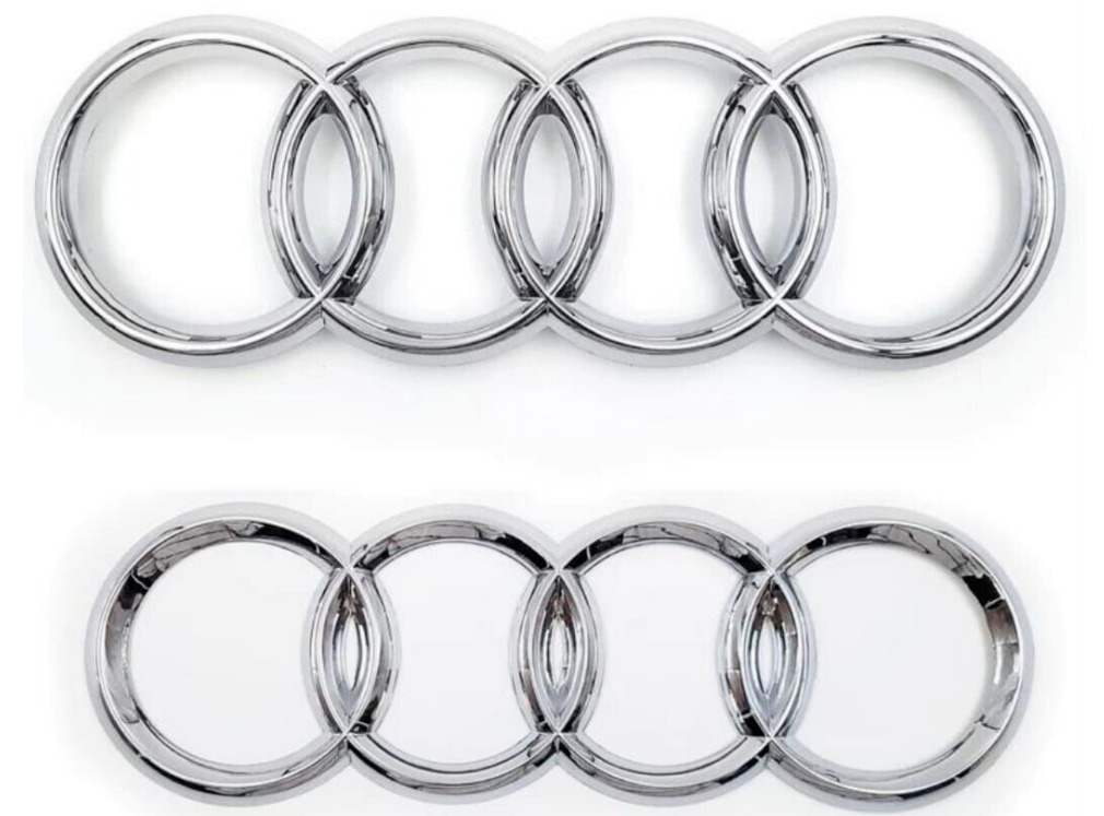 Audi Chrome Silver Rings Front Grille Rear Badge Emblem A3 A4 A5 A6 S3 RS3 273mm