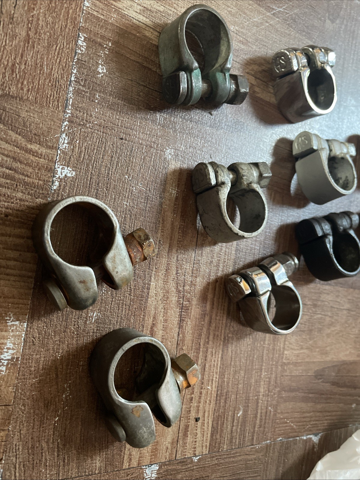 Vintage 1940's-50s Schwinn "AS" & S Bolt Seat Posts Clamps (lot of 10) Vintage 1940's-50s Schwinn "AS" & S Bolt Seat Posts Clamps (lot of 10)