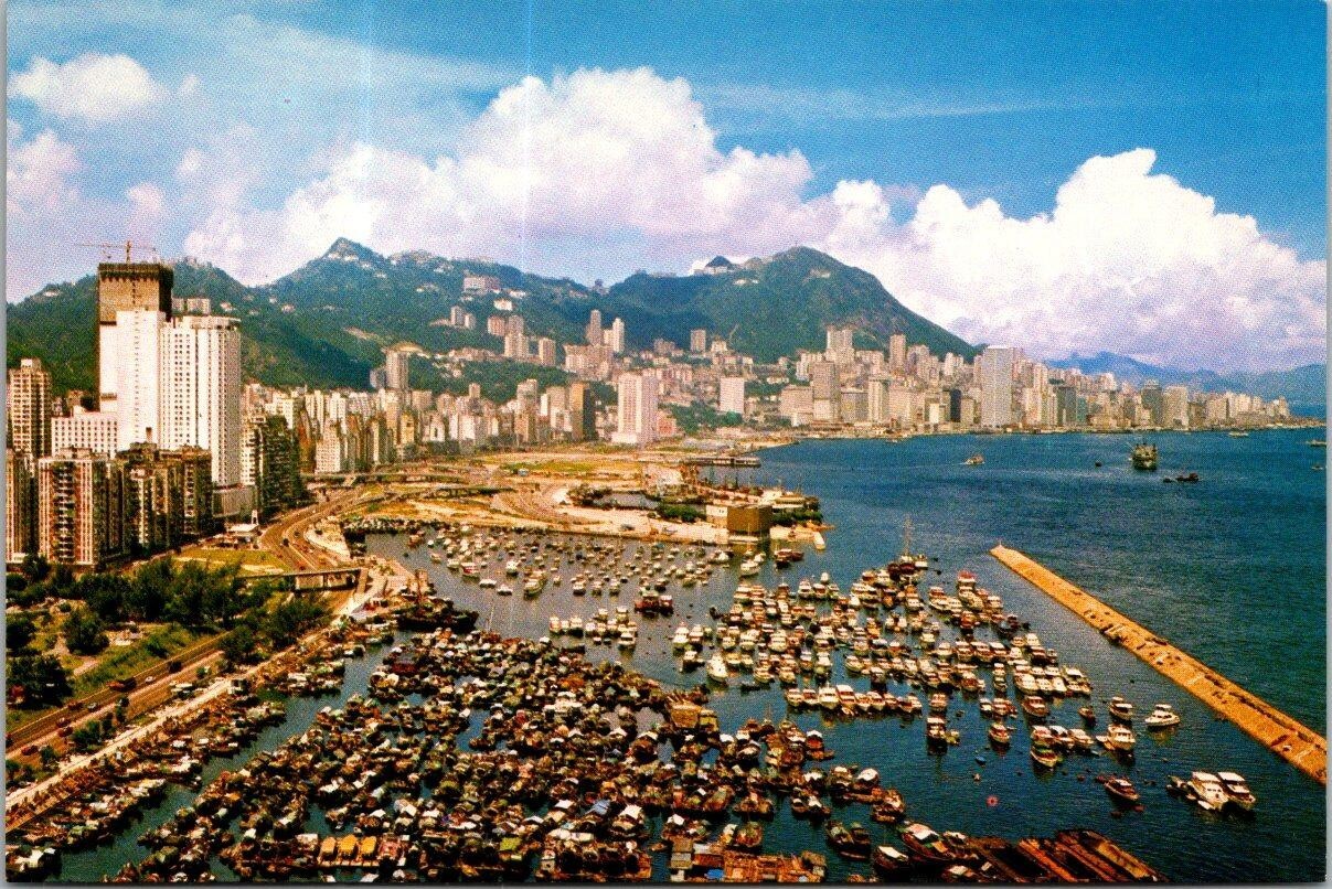 Vintage Postcard China Hong Kong Victoria Looking Down From East District Vintage Postcard China Hong Kong Victoria Looking Down From East District