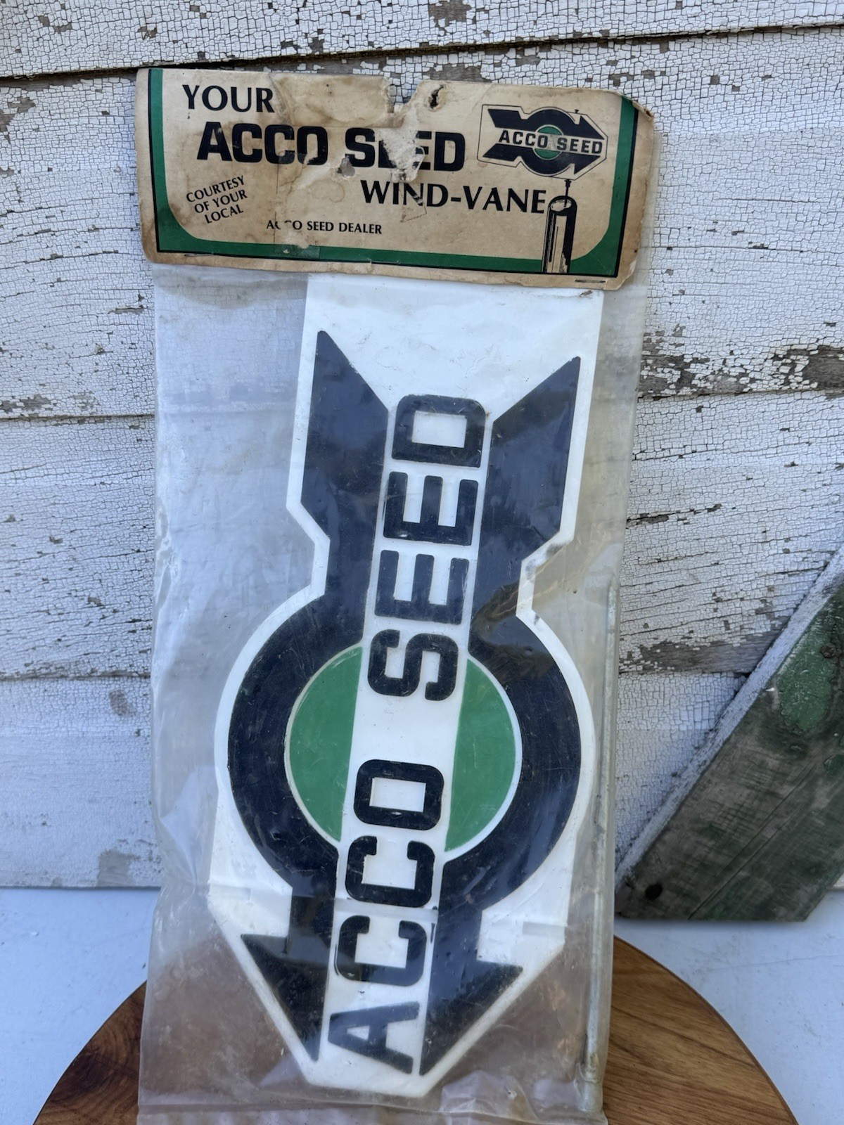 Vintage 1970's ACCO Seed Corn Beans Farm 2 Sided Weathervane Sign NOS NICE Vintage 1970's ACCO Seed Corn Beans Farm 2 Sided Weathervane Sign NOS NICE