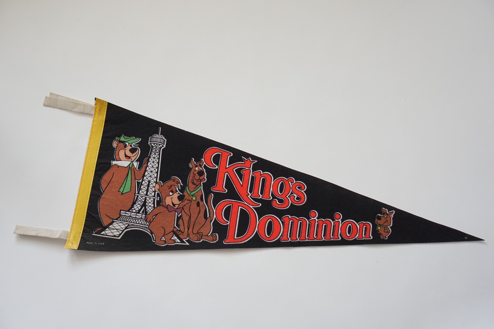Vintage 1980s Kings Dominion Felt Pennant Hanna Barbera Flintstones Scooby Doo Vintage 1980s Kings Dominion Felt Pennant Hanna Barbera Flintstones Scooby Doo