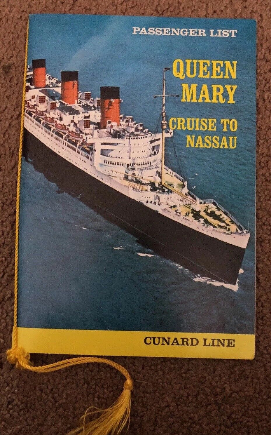 RMS Queen Mary Feb 18 1966 Passenger List Cruise to Nassau