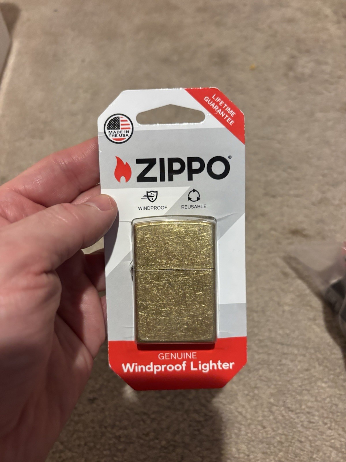 NEW GENUINE ZIPPO LIGHTER MADE IN THE USA Street Brass 48267 SEALED