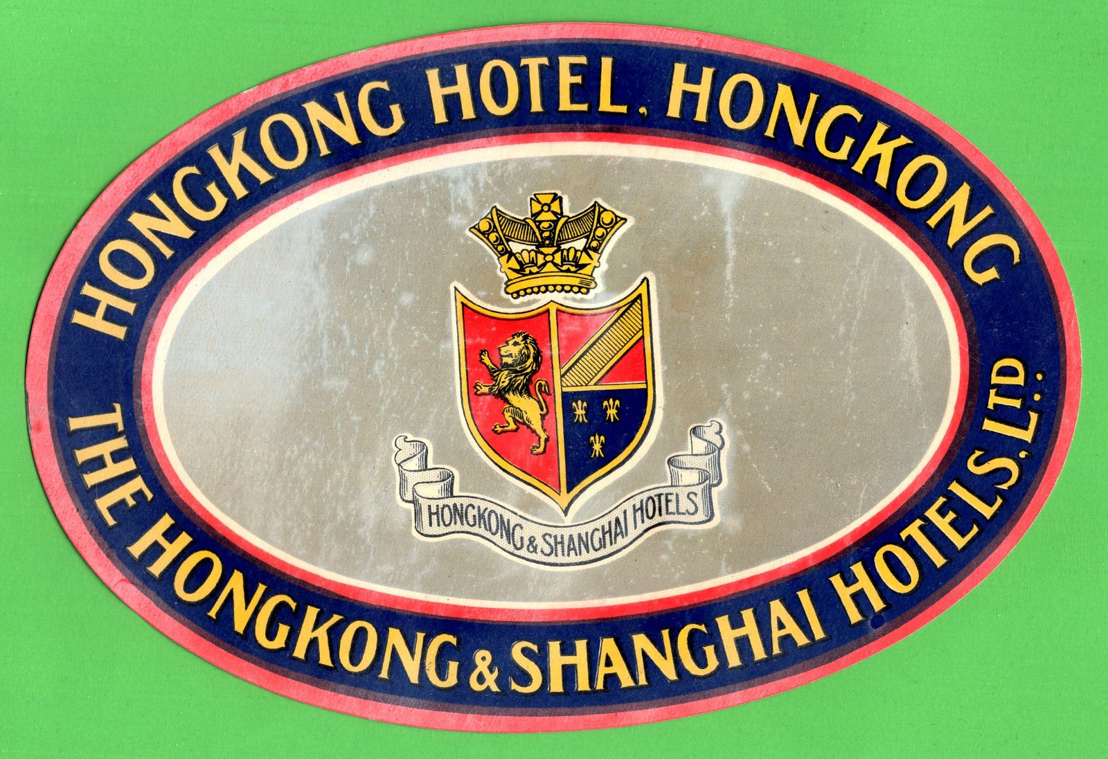 Vintage Hotel label, Luggage Label , HONGKONG HOTEL Hongkong Vintage Hotel label, Luggage Label , HONGKONG HOTEL Hongkong