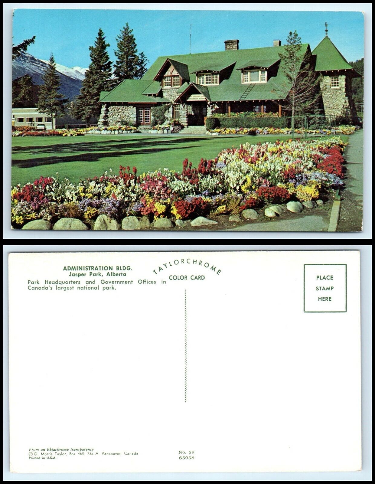 CANADA Postcard - Alberta, Jasper Park, Administration Building BZ4