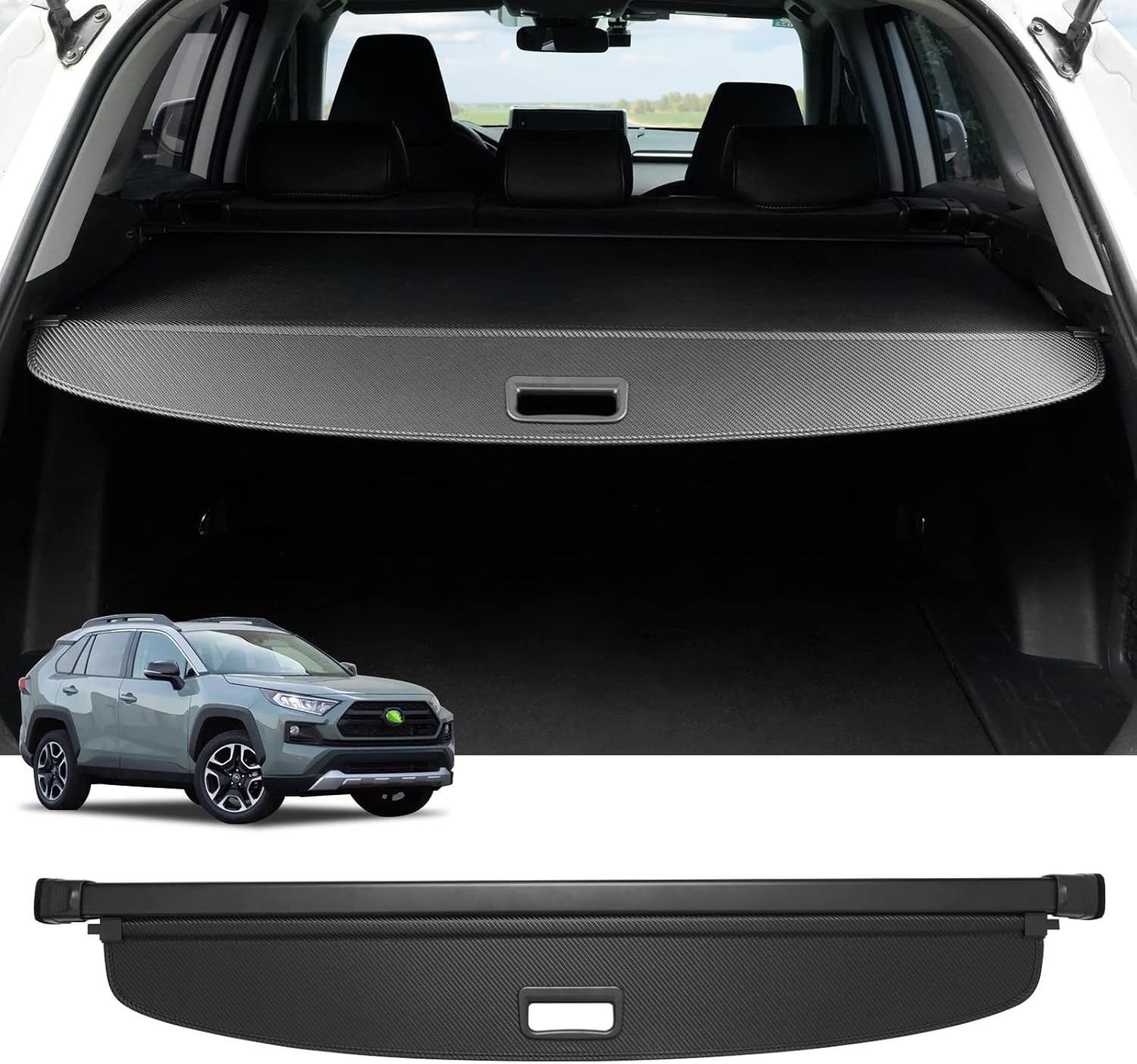Powerty Cargo Cover for 2019-2024 2025 Toyota RAV4 Accessories Trunk Cover... Powerty Cargo Cover for 2019-2024 2025 Toyota RAV4 Accessories Trunk Cover...