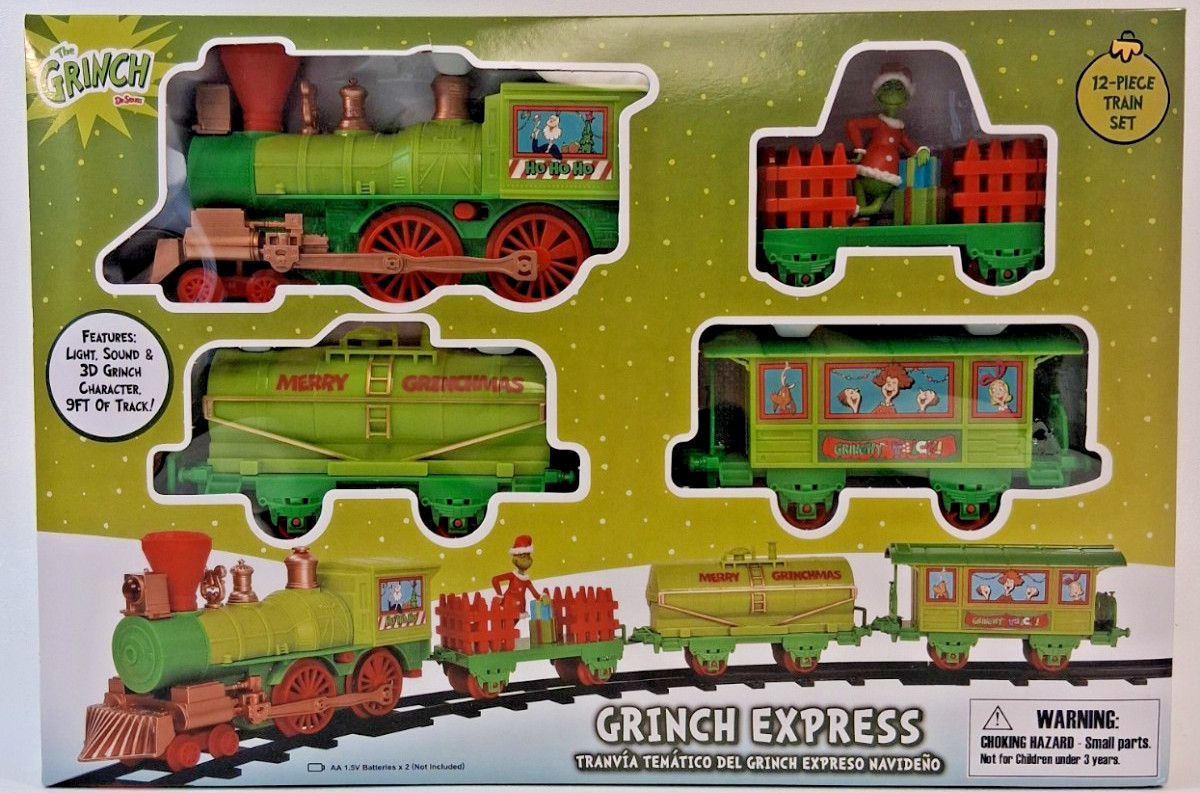 Grinch Dr Seuss NEW Holiday Express 12 Piece Christmas Train Set w/Light & Sound Grinch Dr Seuss NEW Holiday Express 12 Piece Christmas Train Set w/Light & Sound