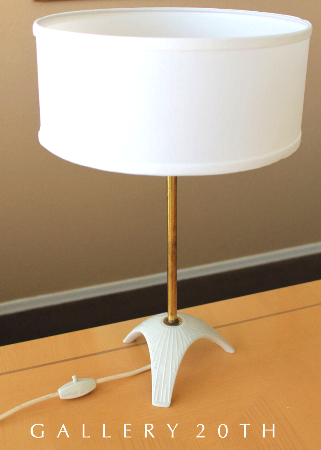 RARE WHITE PORCELAIN TRIPOD LAMP 50S 60S EDELSTEIN MID CENTURY MODERN VTG BOHO RARE WHITE PORCELAIN TRIPOD LAMP 50S 60S EDELSTEIN MID CENTURY MODERN VTG BOHO