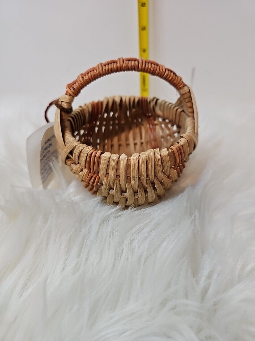 Vintage Handmade 4.5 In. Melon Basket By Jim & Nancy\'s Handmade Baskets