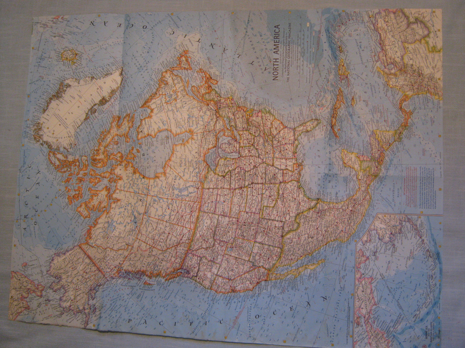 VINTAGE NORTH AMERICA MAP National Geographic April 1964 VINTAGE NORTH AMERICA MAP National Geographic April 1964