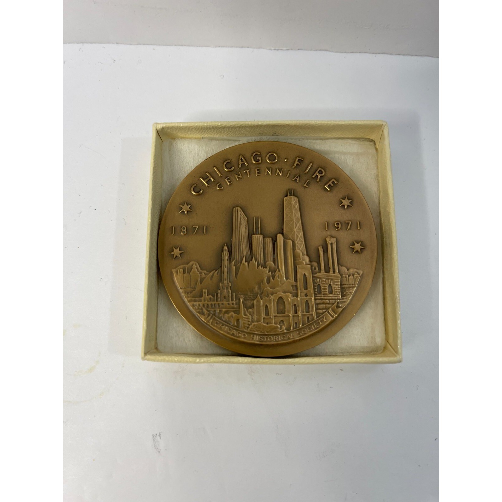 Official Chicago Fire Centennial Medal 1871-1971 Bronze Chicago History Society Official Chicago Fire Centennial Medal 1871-1971 Bronze Chicago History Society