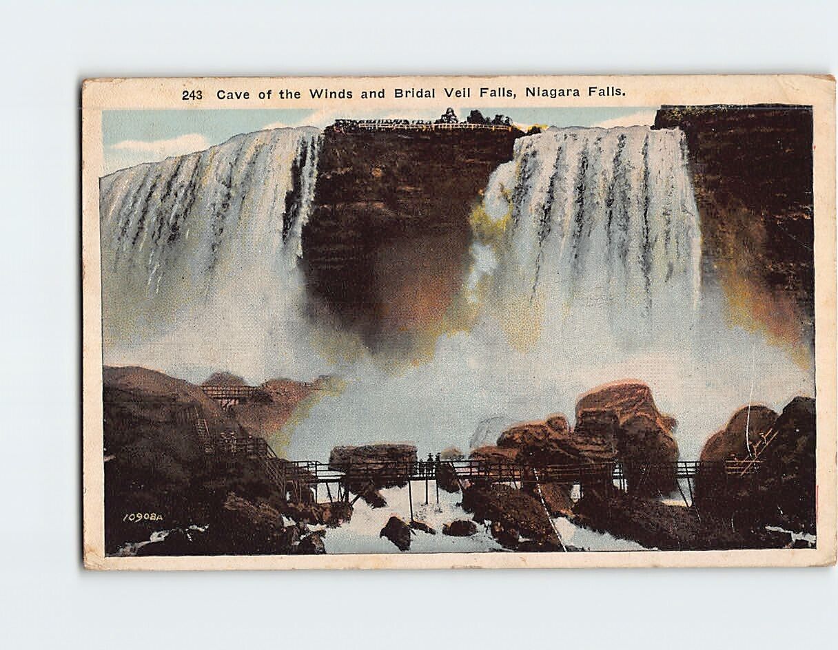 Postcard Cave of the Winds & Bridal Veil Falls Niagara Falls New York USA