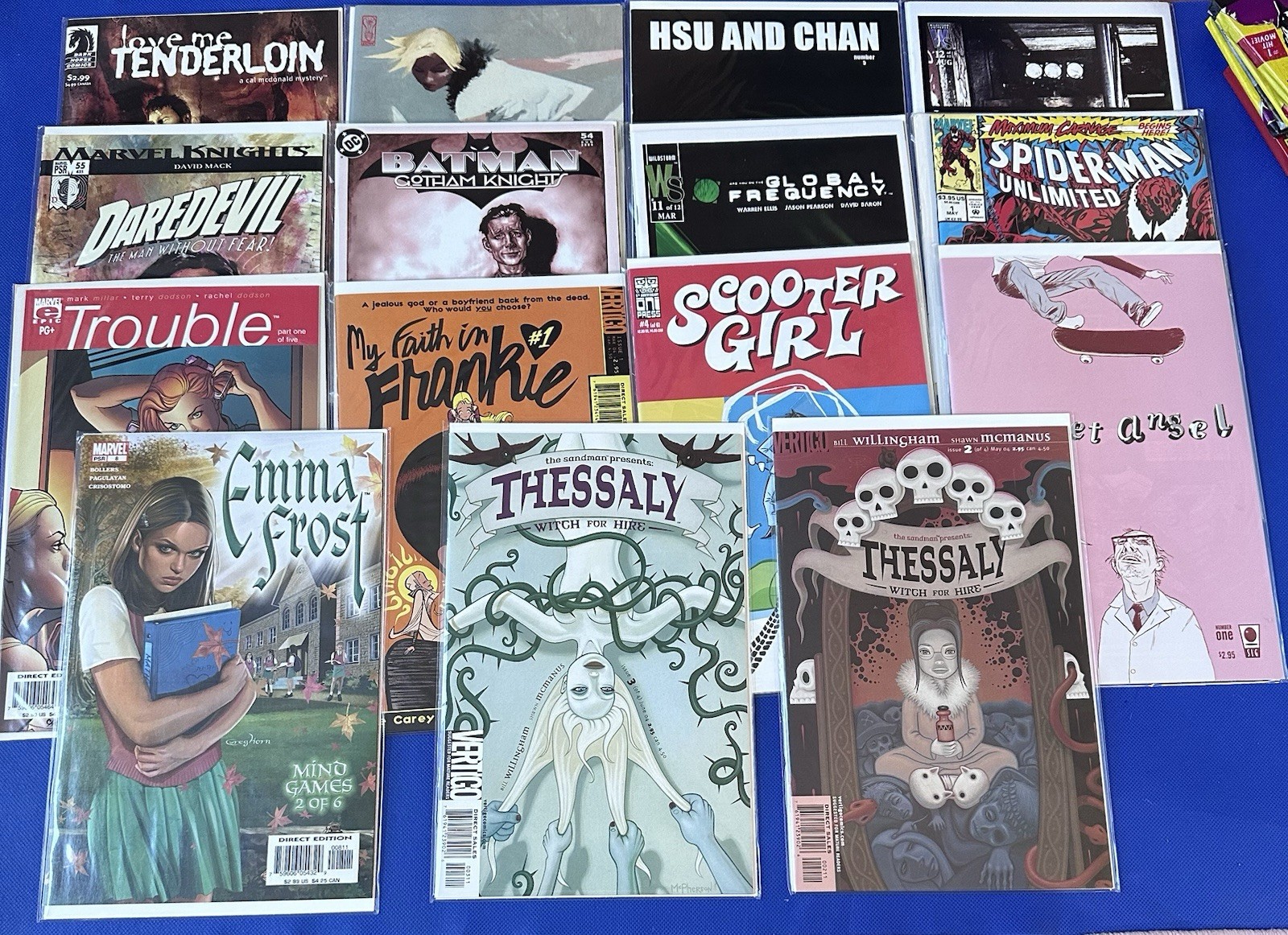 Lot of 15 Mixed Comics Trouble, Marvel, Thessaly,Batman,Street Angel, SDCC 2026