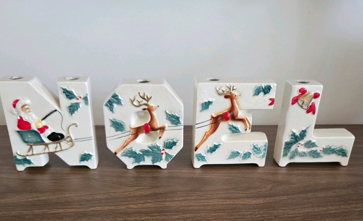 RARE Vintage Lipper Mann Christmas NOEL Reindeer Santa Holly RARE Vintage Lipper Mann Christmas NOEL Reindeer Santa Holly