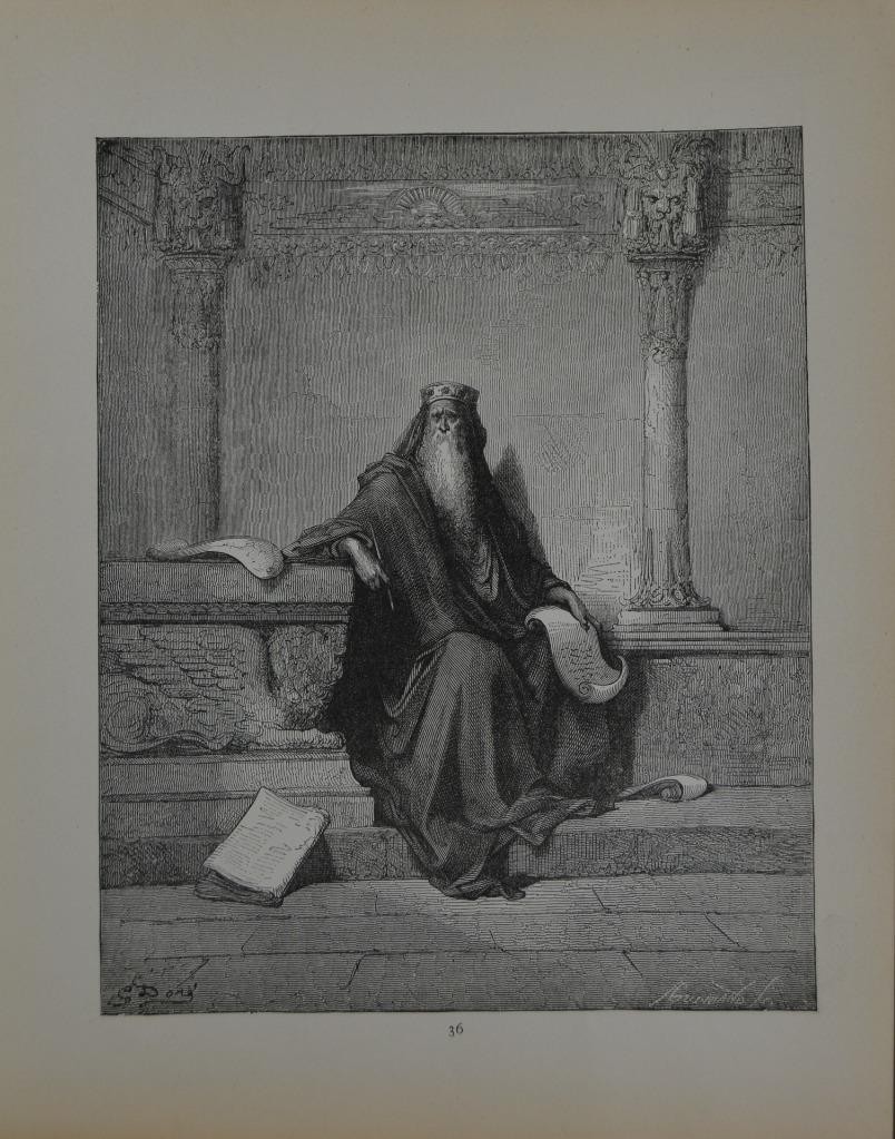 Antique Religious Art Print 1880 Gustave Dore Solomon Christian Art Antique Religious Art Print 1880 Gustave Dore Solomon Christian Art