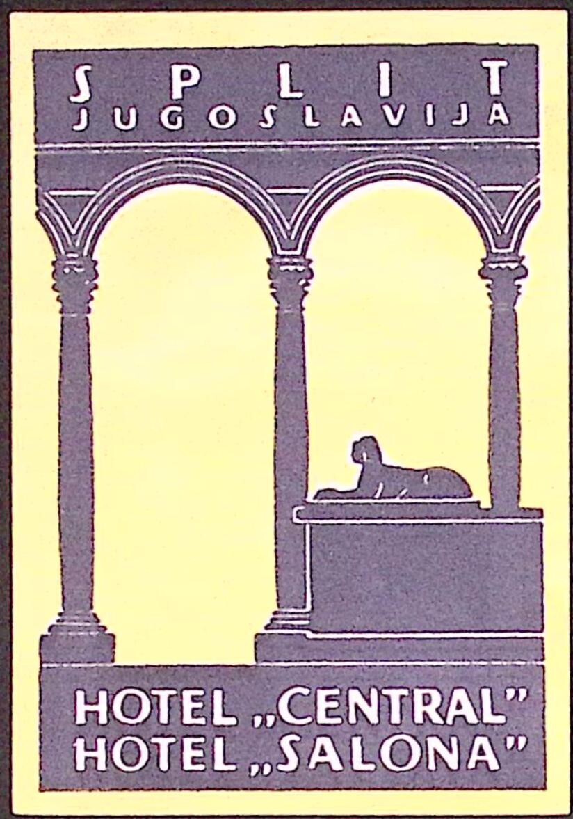 Split Jugoslavija Hotel Central Hotel Salona Vintage Luggage Label 2.5 x 3.5" Split Jugoslavija Hotel Central Hotel Salona Vintage Luggage Label 2.5 x 3.5"