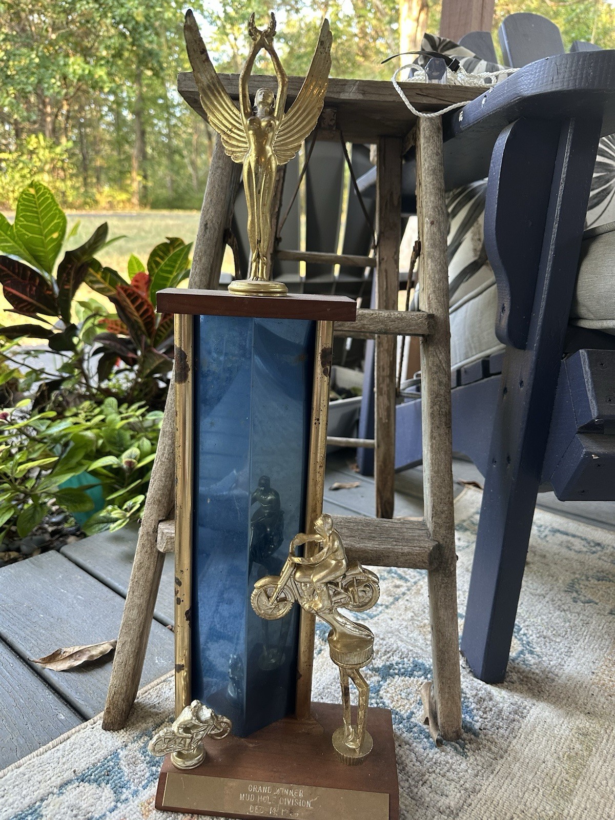 Vintage 1969 MOTORCYCLE TROPHY Mud Hole Division Grand Winner
