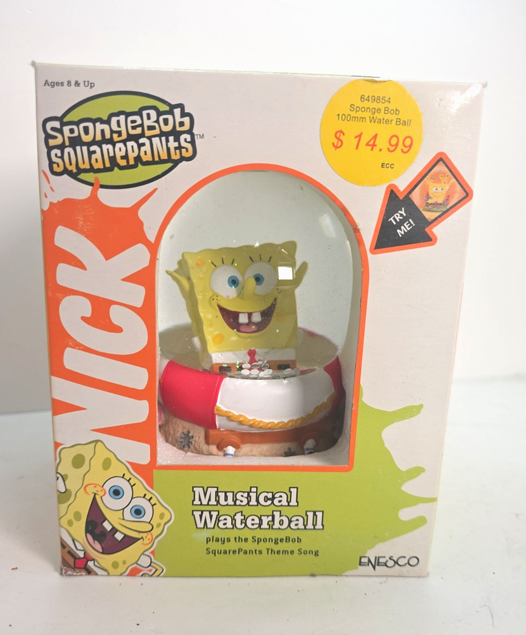 Spongebob Musical Waterball plays SpongeBob SquarePants theme song 6" New Open 