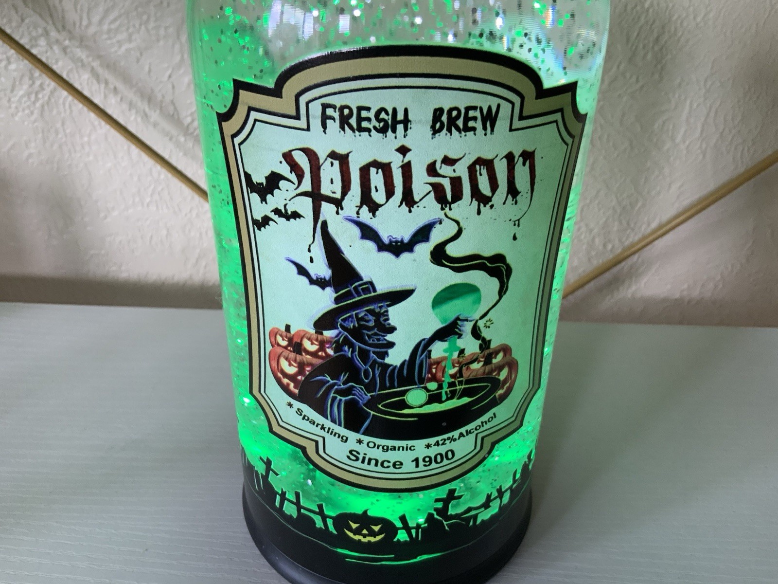 Cracker Barrel Poison Witches Brew Halloween Huge Bottle Glitter Water Globe Cracker Barrel Poison Witches Brew Halloween Huge Bottle Glitter Water Globe