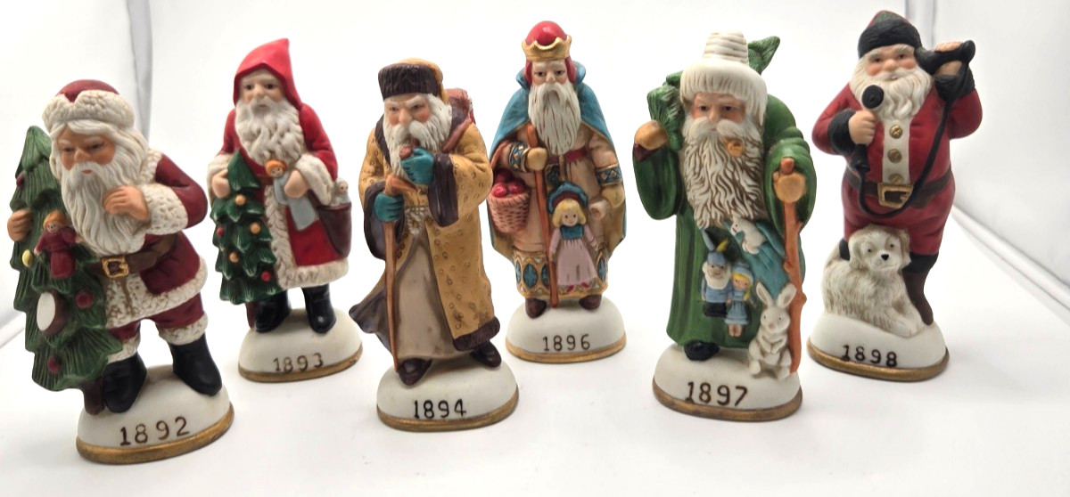 Vintage Lenox Memories of Santa 1994 Porcelain Figurines 6 Piece Set 1892-1898 Vintage Lenox Memories of Santa 1994 Porcelain Figurines 6 Piece Set 1892-1898