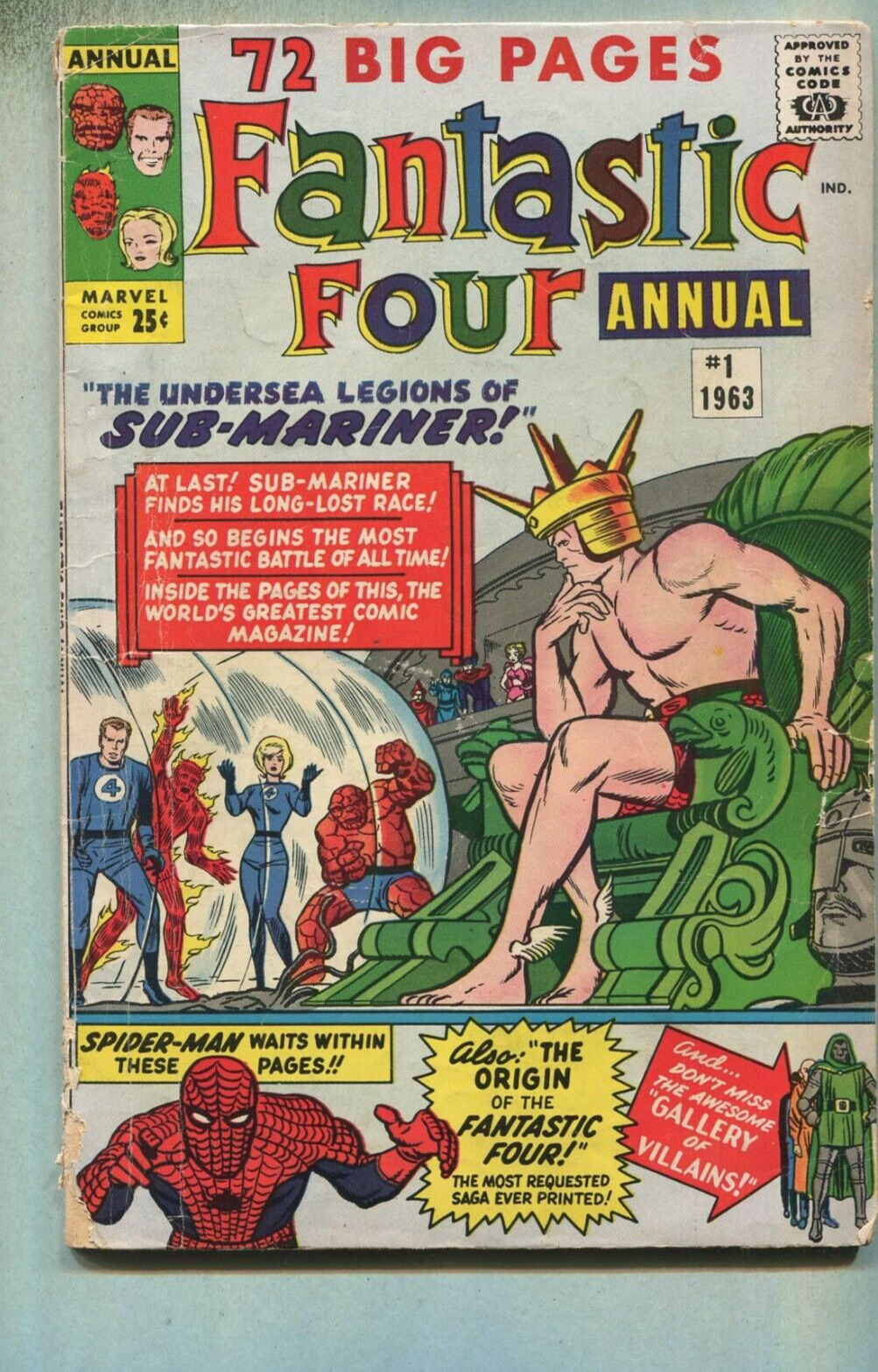 Fantastic Four #1 VG- ANNUAL  Sub-Mariner Spider-Man Marvel Comics  CBX1K
