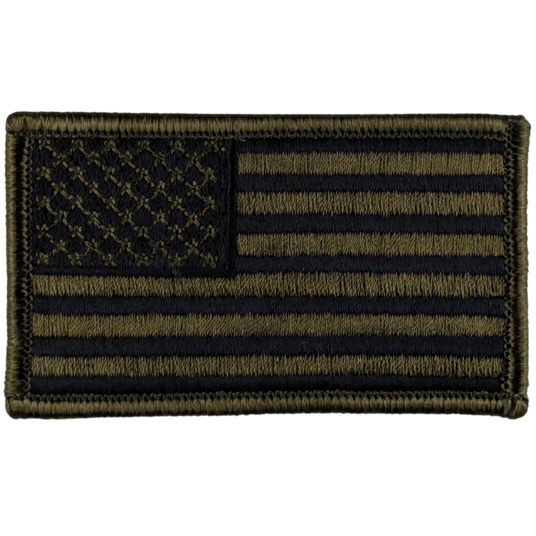 American Flag Patch - Subdued Olive Drab OD Green - Hook Fastener Tactical Patch American Flag Patch - Subdued Olive Drab OD Green - Hook Fastener Tactical Patch