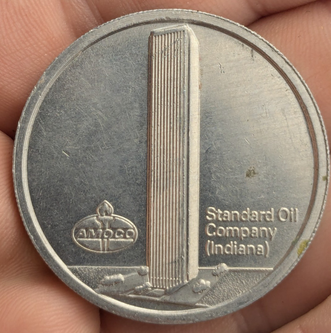 1974 - Amoco Standard Oil Company Indiana Revenue Spent Breakdown Medal - B17B 1974 - Amoco Standard Oil Company Indiana Revenue Spent Breakdown Medal - B17B