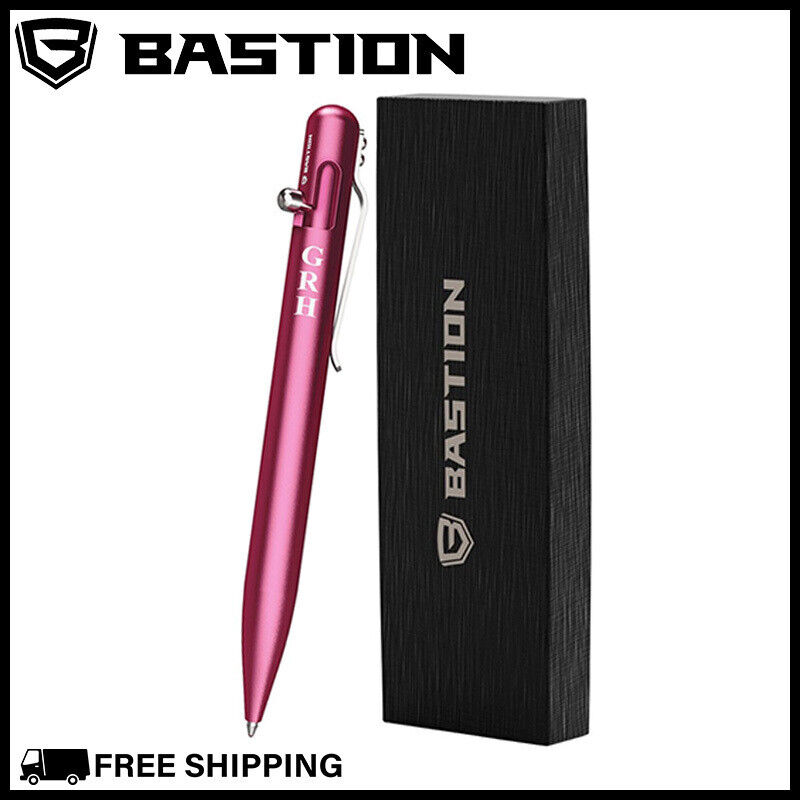BASTION BOLT ACTION PERSONALIZED PEN Customized Engraved Aluminum Pink Gift Pens