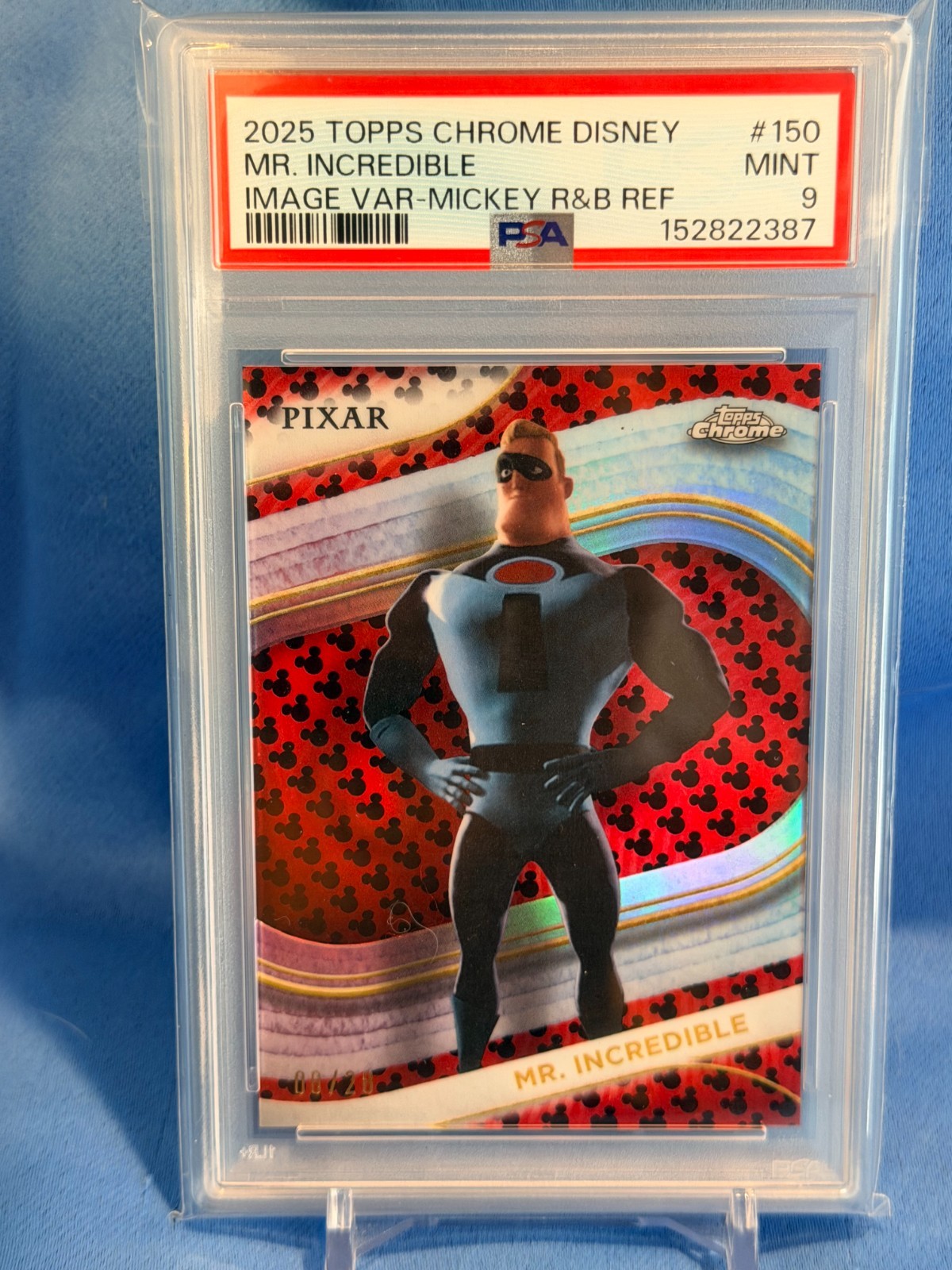 2025 Chrome Disney Mr. Incredible Image Variation /28 Mickey Red & Blk PSA 9 2025 Chrome Disney Mr. Incredible Image Variation /28 Mickey Red & Blk PSA 9