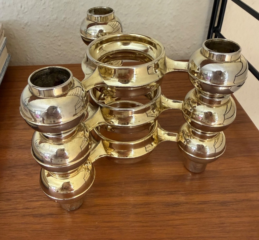 Rare Vintage Metal Modular Atomic Staking Candle holders Quist BMF 1970 Germany Rare Vintage Metal Modular Atomic Staking Candle holders Quist BMF 1970 Germany