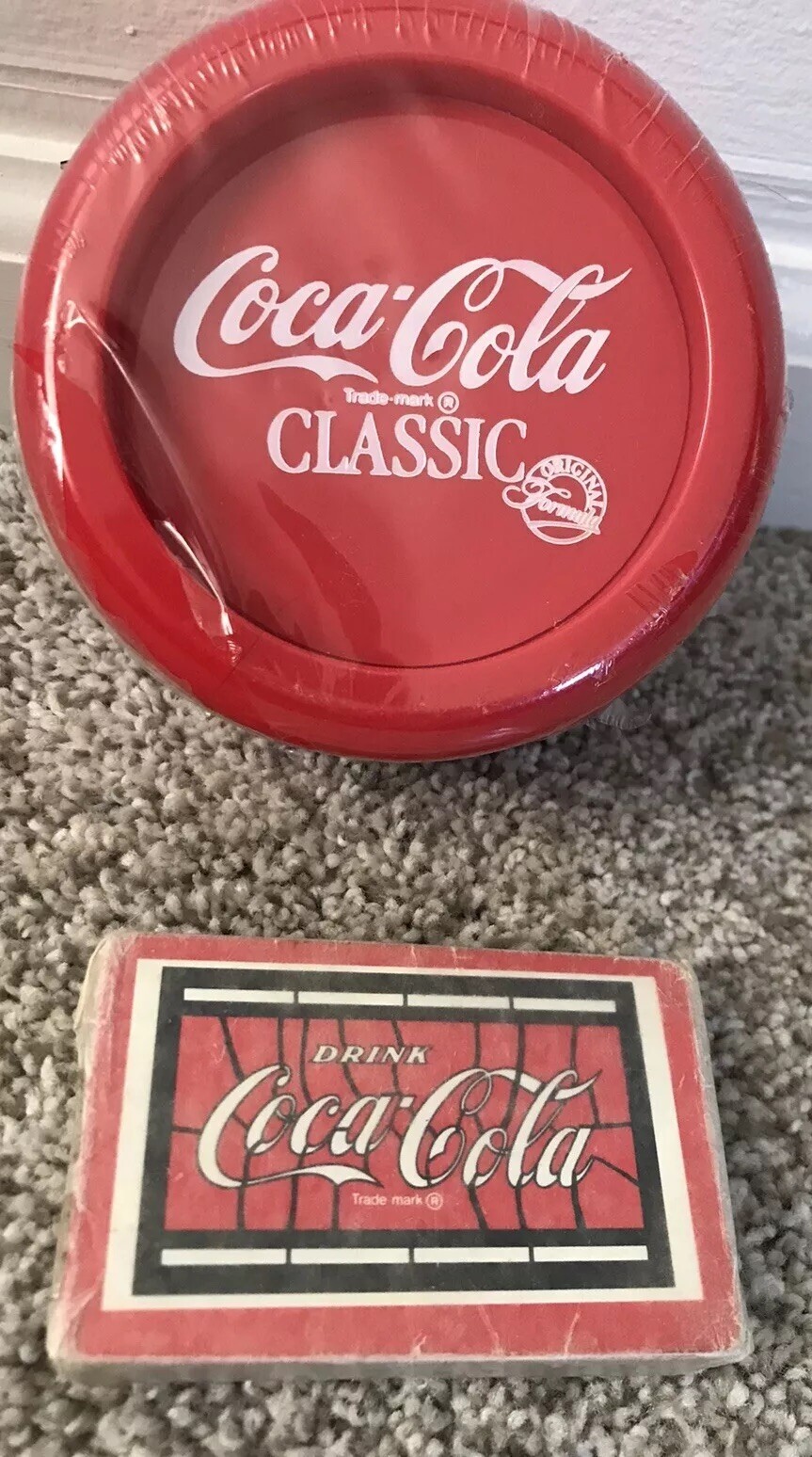 Lot Of 2 Vtg Coca-Cola Classic Merchandise New NOS 80s Coasters Playing Cards Lot Of 2 Vtg Coca-Cola Classic Merchandise New NOS 80s Coasters Playing Cards