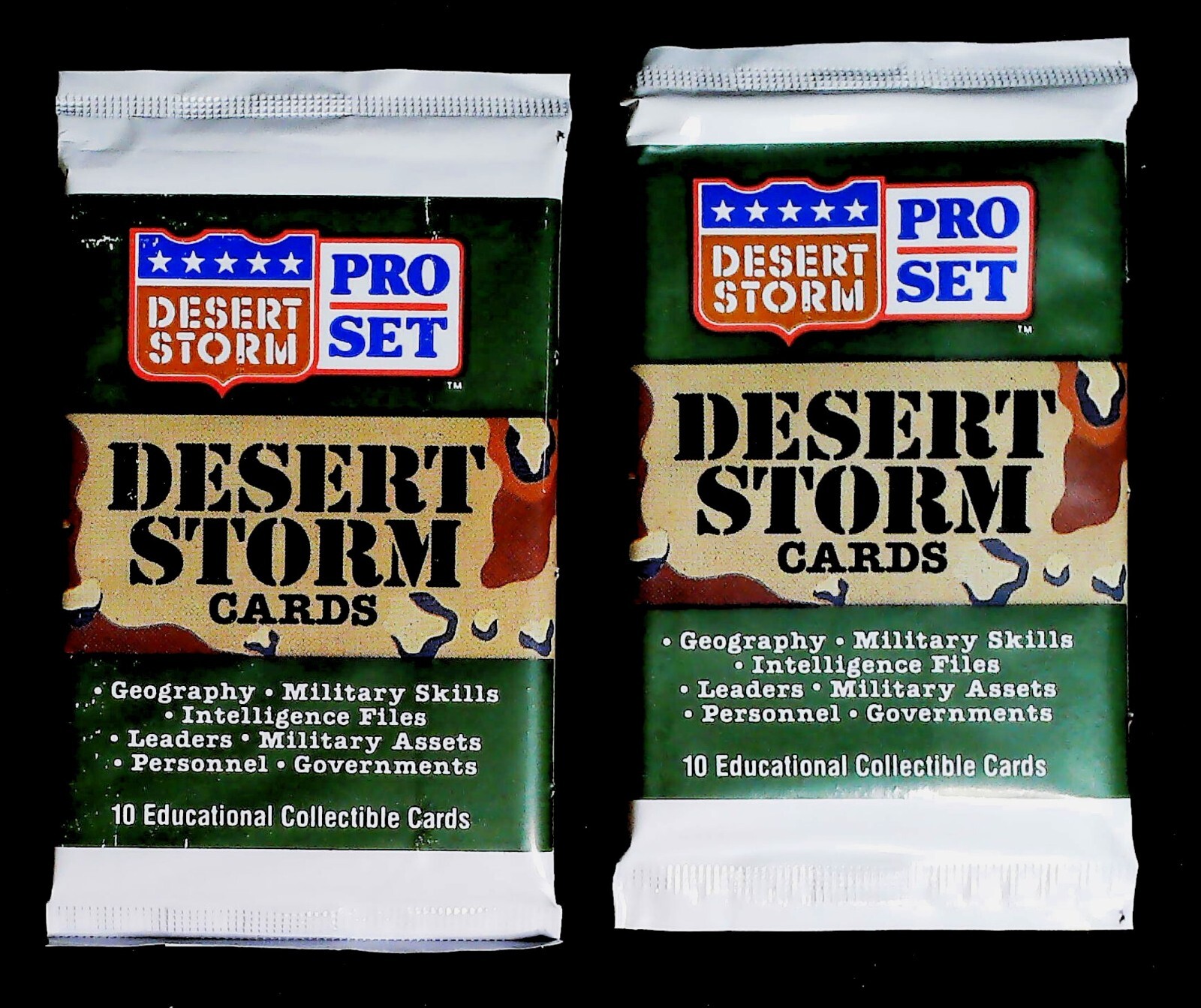 1991 Pro Set Desert Storm - 2 Sealed Packs LOOK FOR SADAM RC 1991 Pro Set Desert Storm - 2 Sealed Packs LOOK FOR SADAM RC