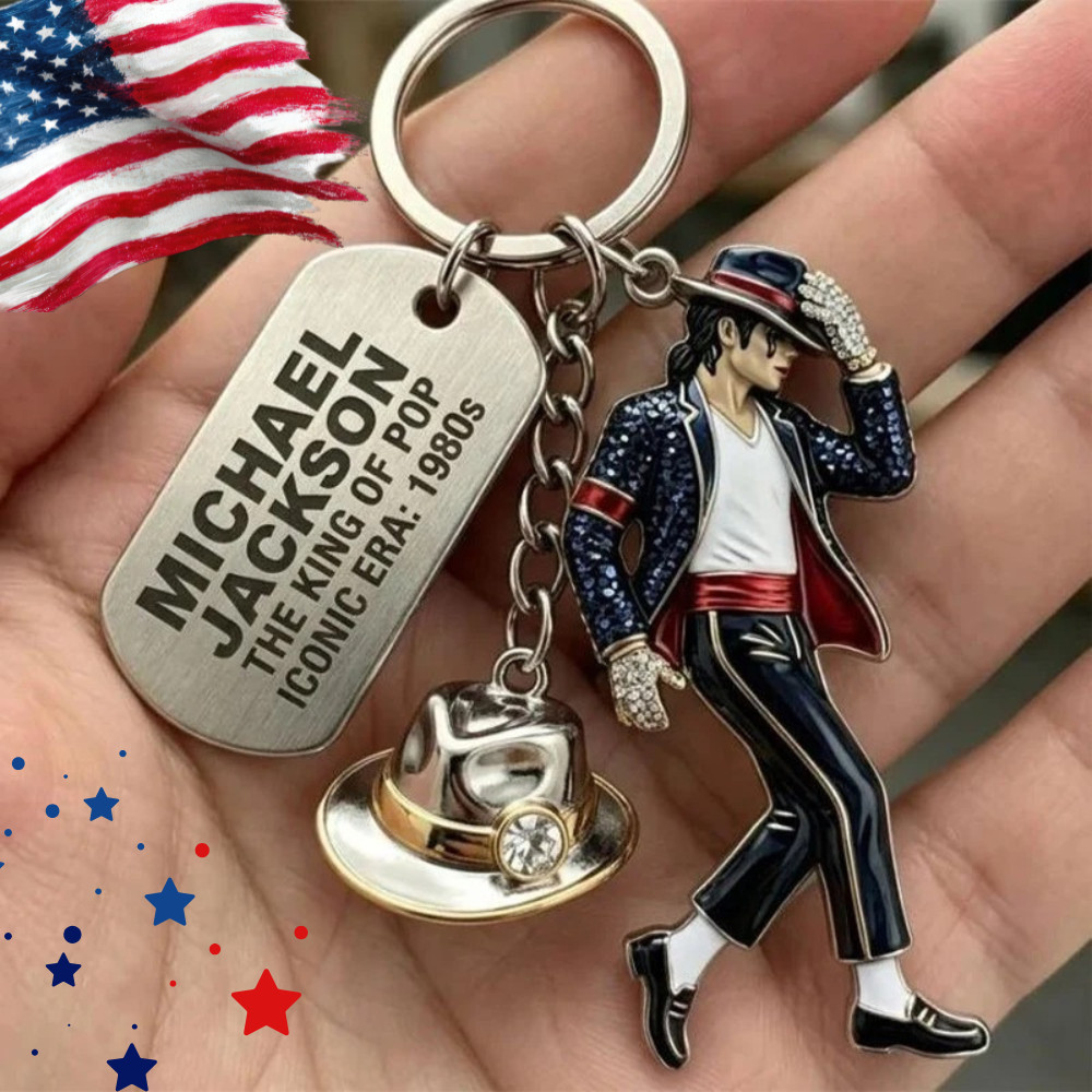 Michael Jackson Metal Keychain King of Pop Dance Figure KeyRing Gift Pendant Fan Michael Jackson Metal Keychain King of Pop Dance Figure KeyRing Gift Pendant Fan