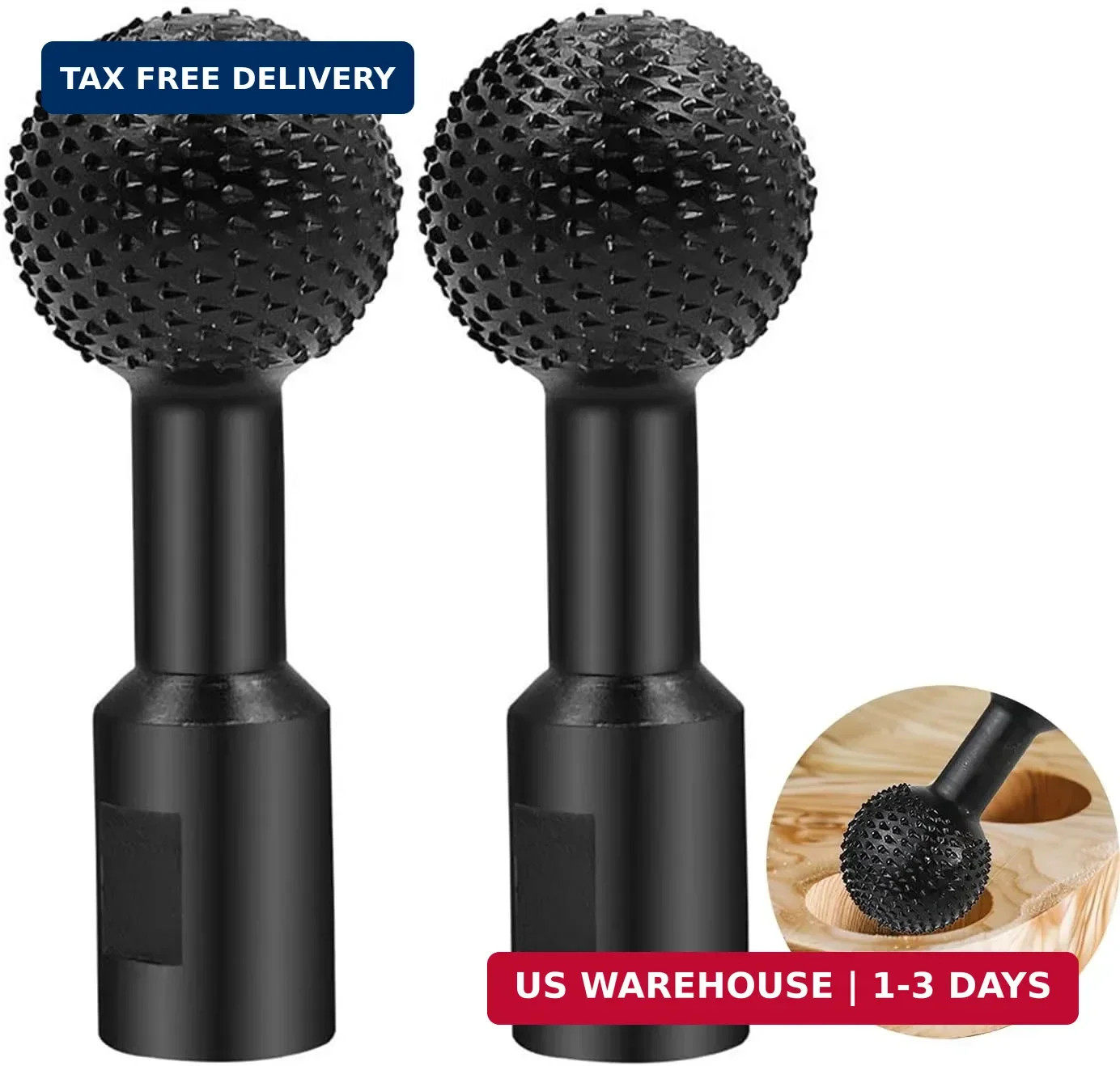 2 PCS Sphere Rotary Burr For Drill with 5/8"-11 Threads for 4 1/2 and 5 Inch Ang 2 PCS Sphere Rotary Burr For Drill with 5/8"-11 Threads for 4 1/2 and 5 Inch Ang