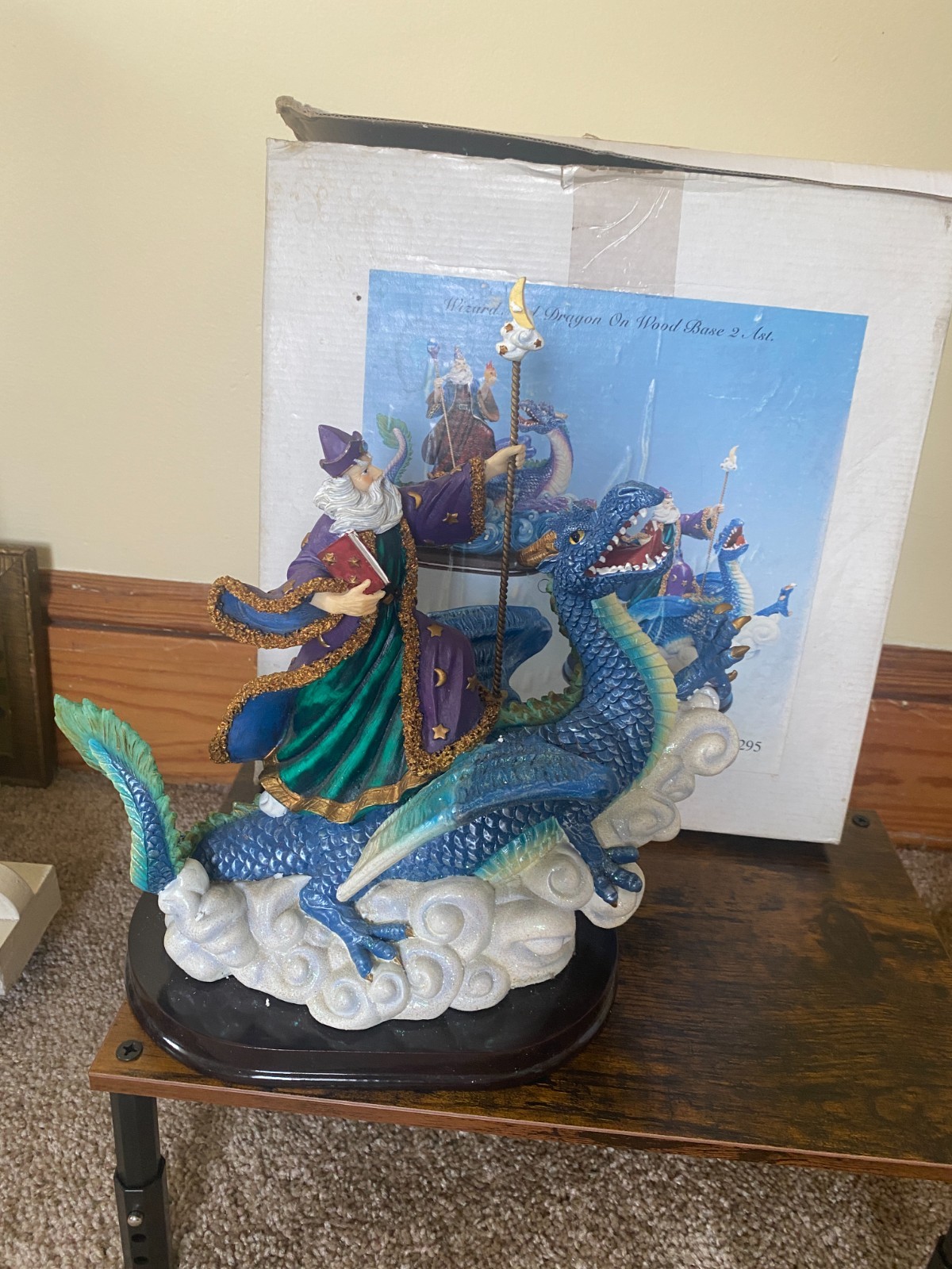 Vintage 2003 Y2K Young's Inc Wizard riding on a Dragon resin statue Vintage 2003 Y2K Young's Inc Wizard riding on a Dragon resin statue