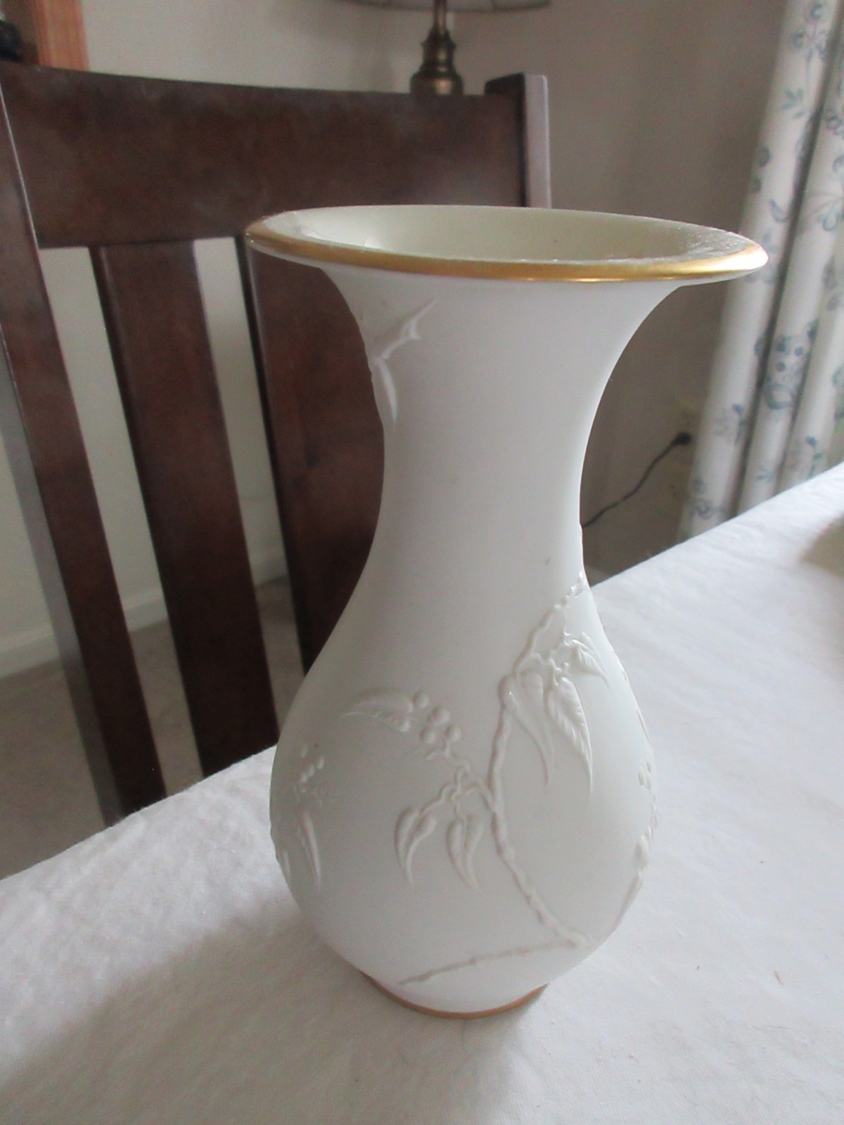 Rosenthal Vase White Bisque Porcelain Gold Trim Rosenthal Vase White Bisque Porcelain Gold Trim