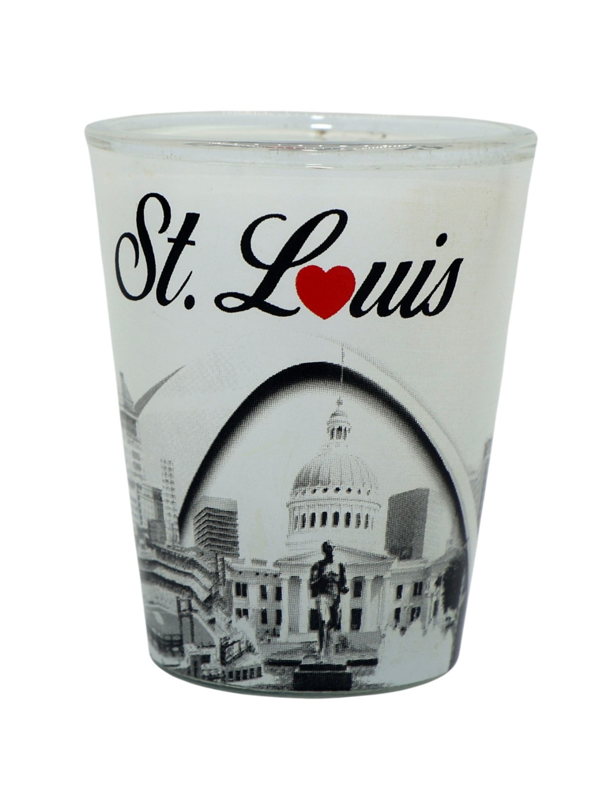 St. Louis Missouri White B & W Shot Glass St. Louis Missouri White B & W Shot Glass
