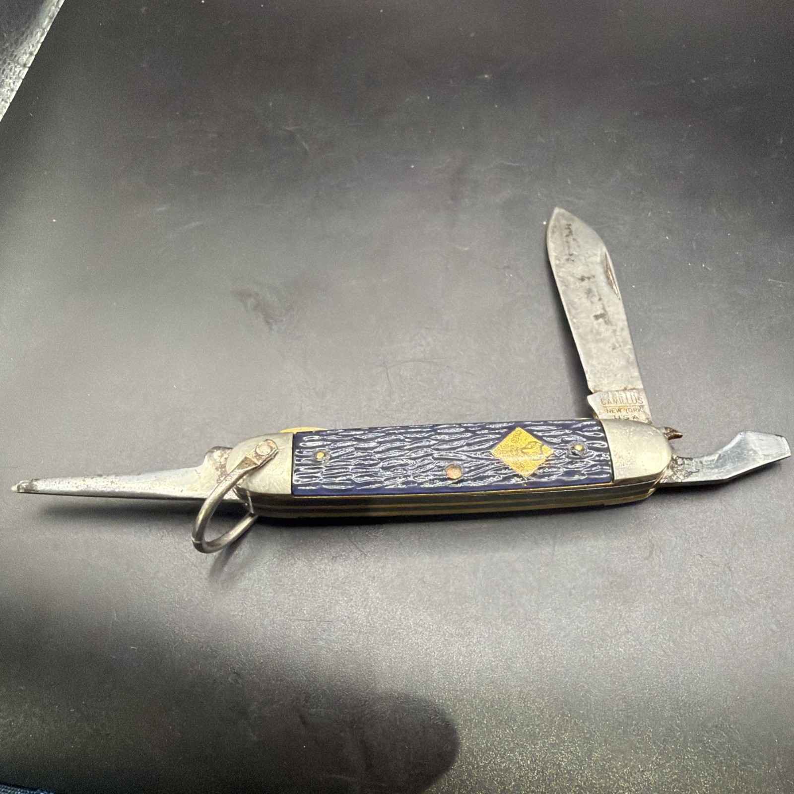 Vintage Camillus New York USA Official Cub Scouts BSA Blue 3 Blade Pocket Knife Vintage Camillus New York USA Official Cub Scouts BSA Blue 3 Blade Pocket Knife