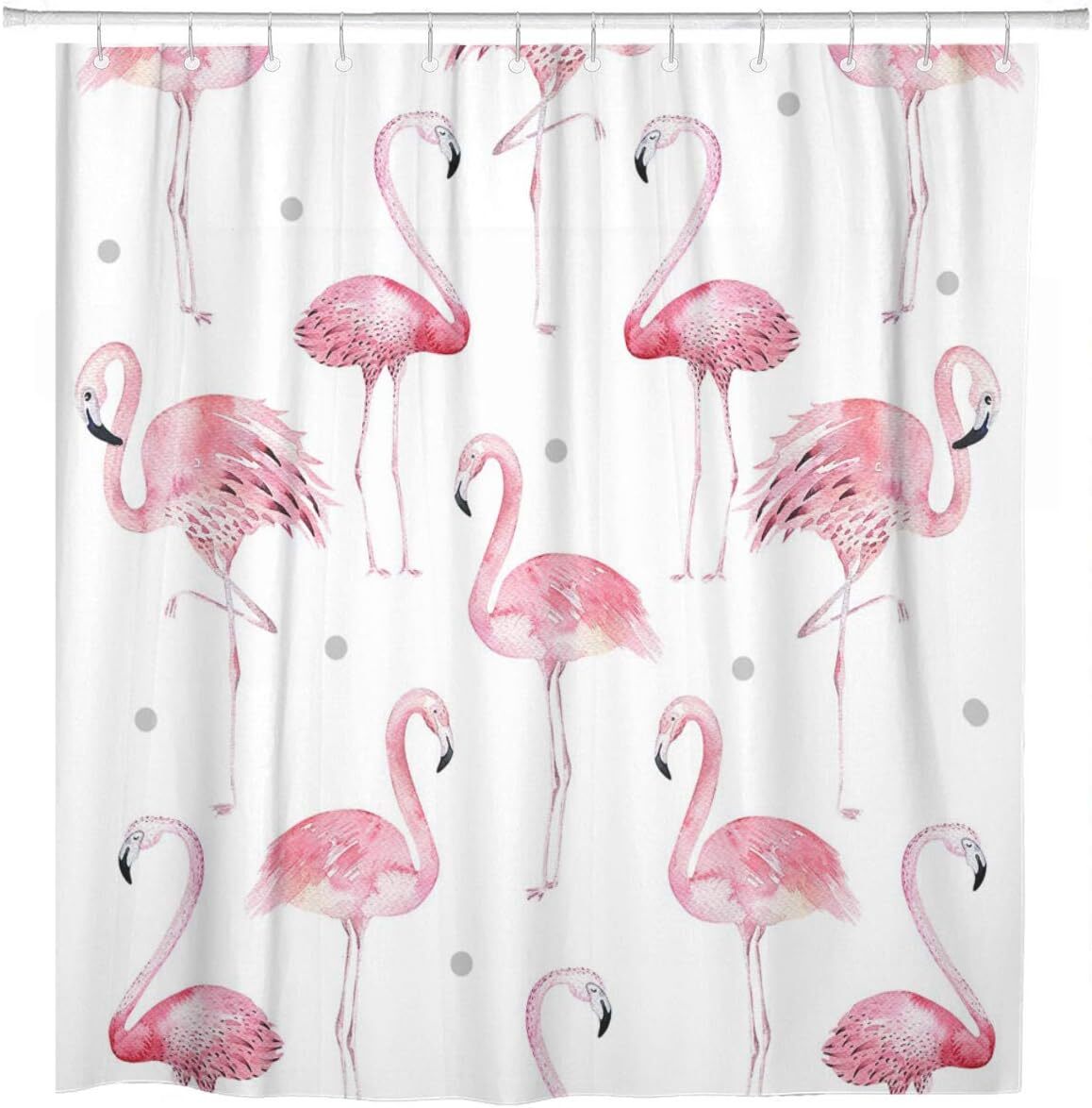 ArtSocket Shower Curtain Watercolor Bath Pink 72"W x 72"L, Flamingos ArtSocket Shower Curtain Watercolor Bath Pink 72"W x 72"L, Flamingos
