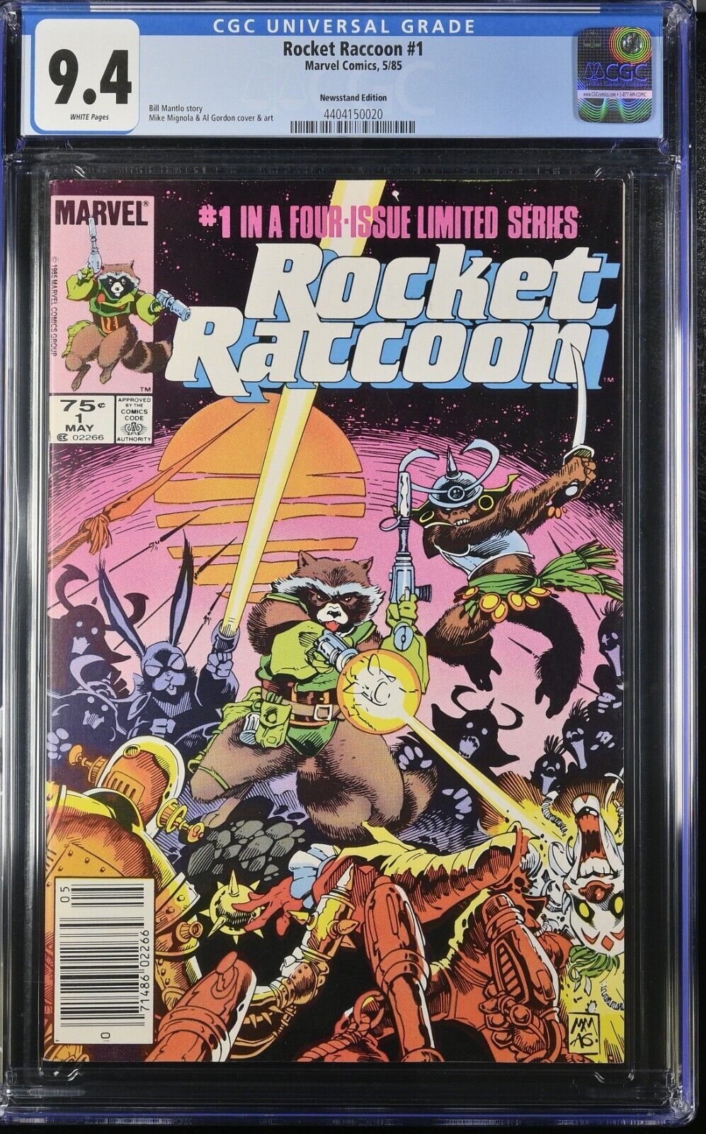 🔑🔥🔥🔥 Rocket Raccoon #1 NEWSSTAND CGC 9.4 5/85 RARE SCARCE  150020