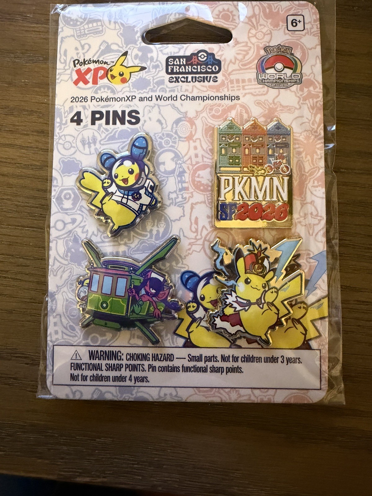 Pokemon Center 4 X Pin Set World Championship 2026 San Francisco Exclusive Pokemon Center 4 X Pin Set World Championship 2026 San Francisco Exclusive