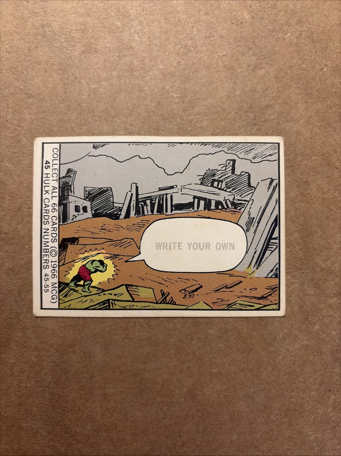 1966 Donruss Marvel Super Heroes Card #45 Incredible Hulk Rookie MCG 1966 Donruss Marvel Super Heroes Card #45 Incredible Hulk Rookie MCG