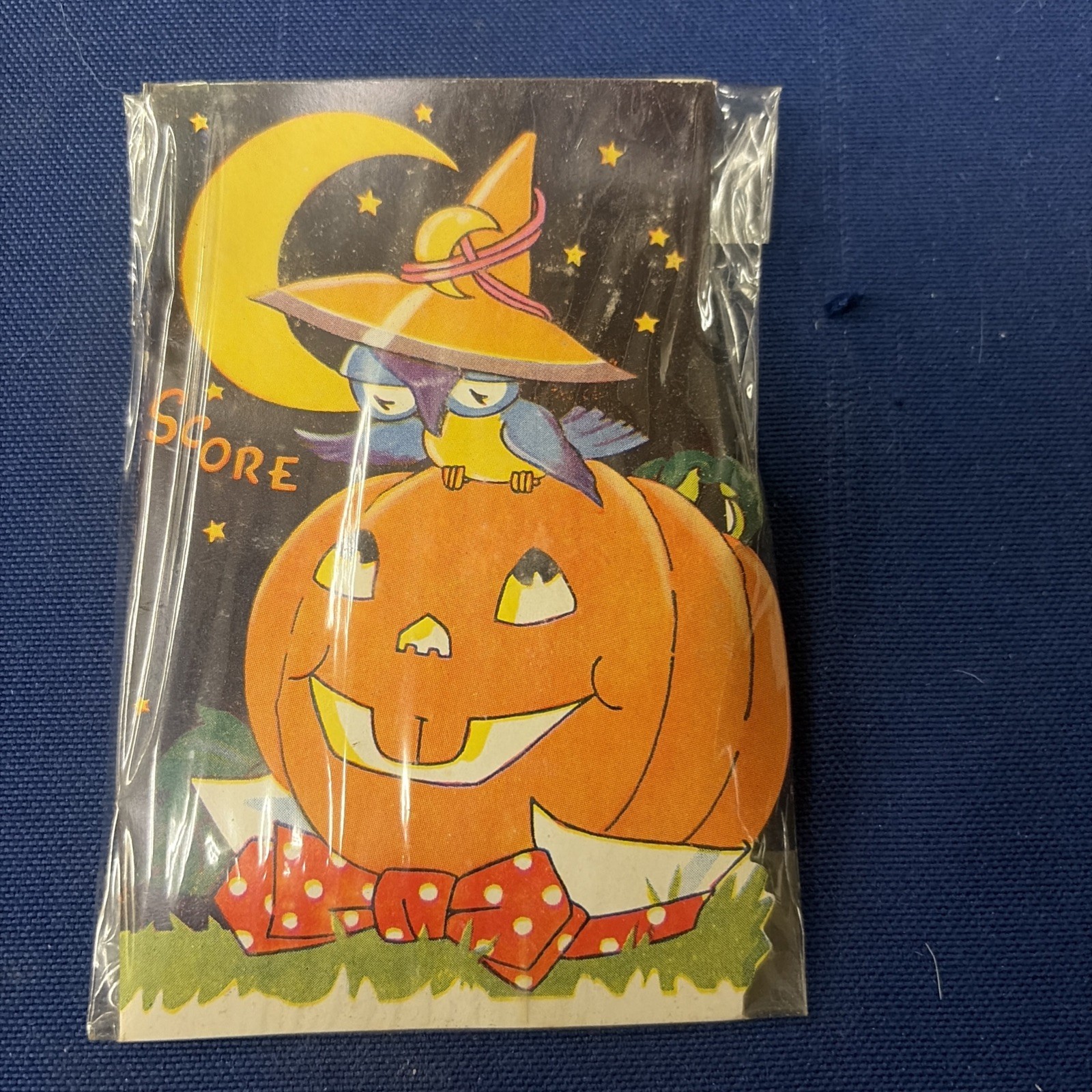 Vintage Halloween Bridge Score Pad & 4 Tallies Owl Witch Pumpkin NOS Sealed Vintage Halloween Bridge Score Pad & 4 Tallies Owl Witch Pumpkin NOS Sealed