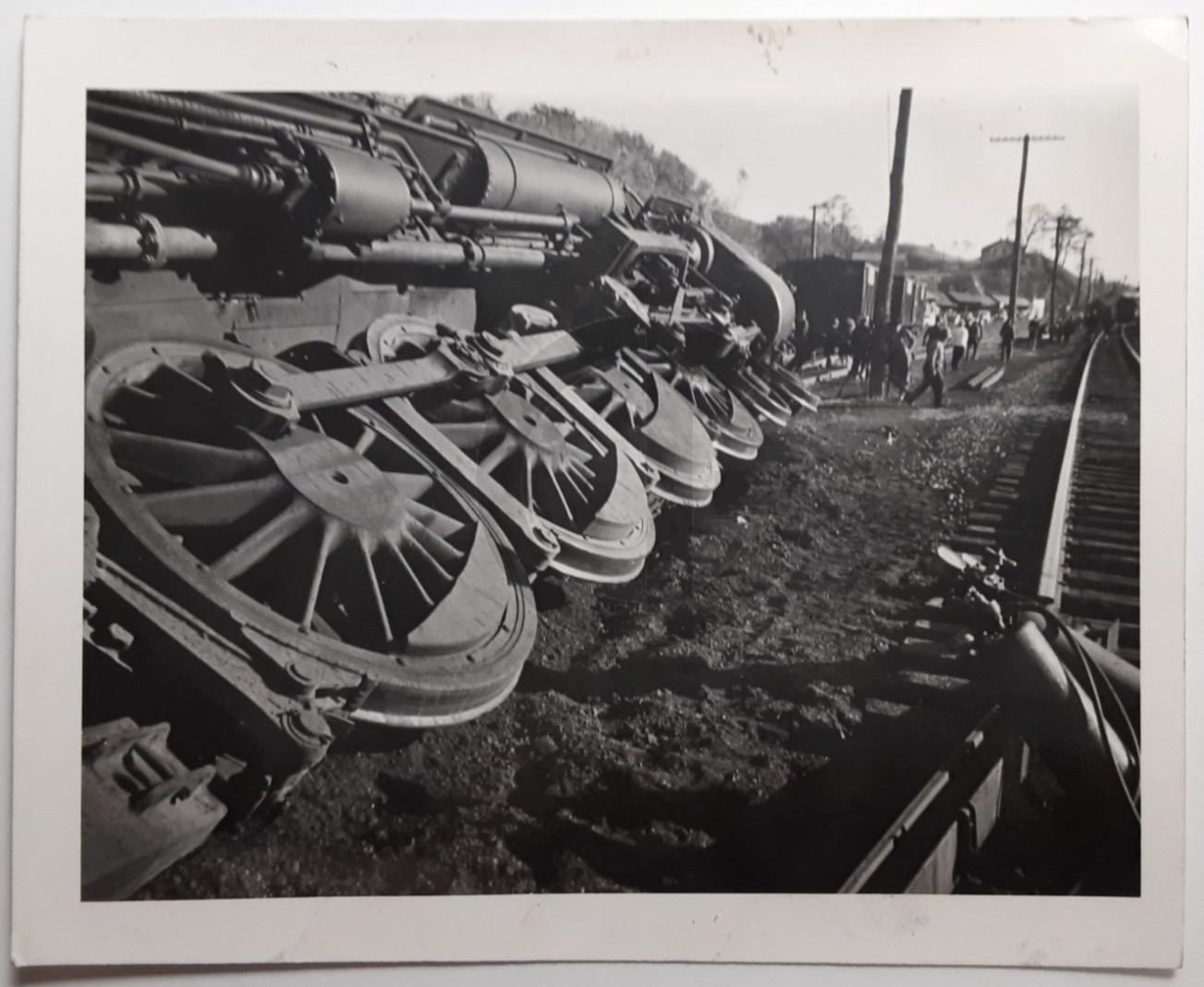 Northern Pacific Railroad Train Derailment in Montana: 1930's Snapshot Photo Northern Pacific Railroad Train Derailment in Montana: 1930's Snapshot Photo