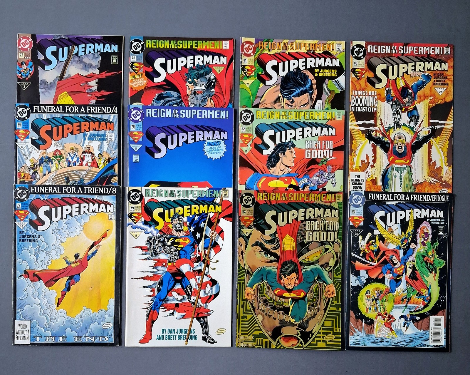 Superman #75-83 + 2 Variants "Mix Lot Of 11" DC Comics 1993 Superman #75-83 + 2 Variants "Mix Lot Of 11" DC Comics 1993